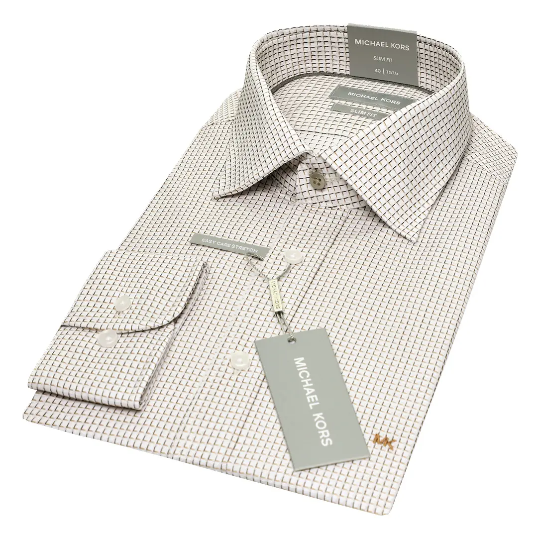 Image of Langarmshirt Michael Kors Shadow Check Slim Fit