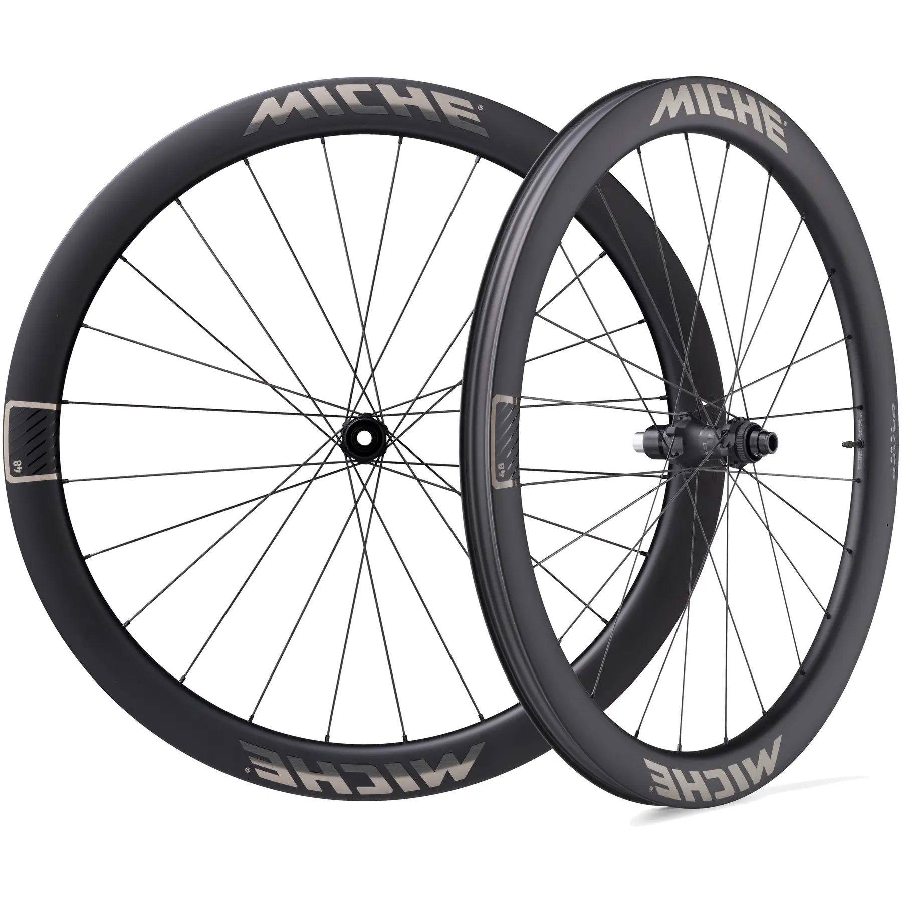 Miche Graff Aero 48 Cl Disc Tubeless Wielset Voor Gravelbike Zilver 12 x 100/12 x 142 mm / Sram XDR