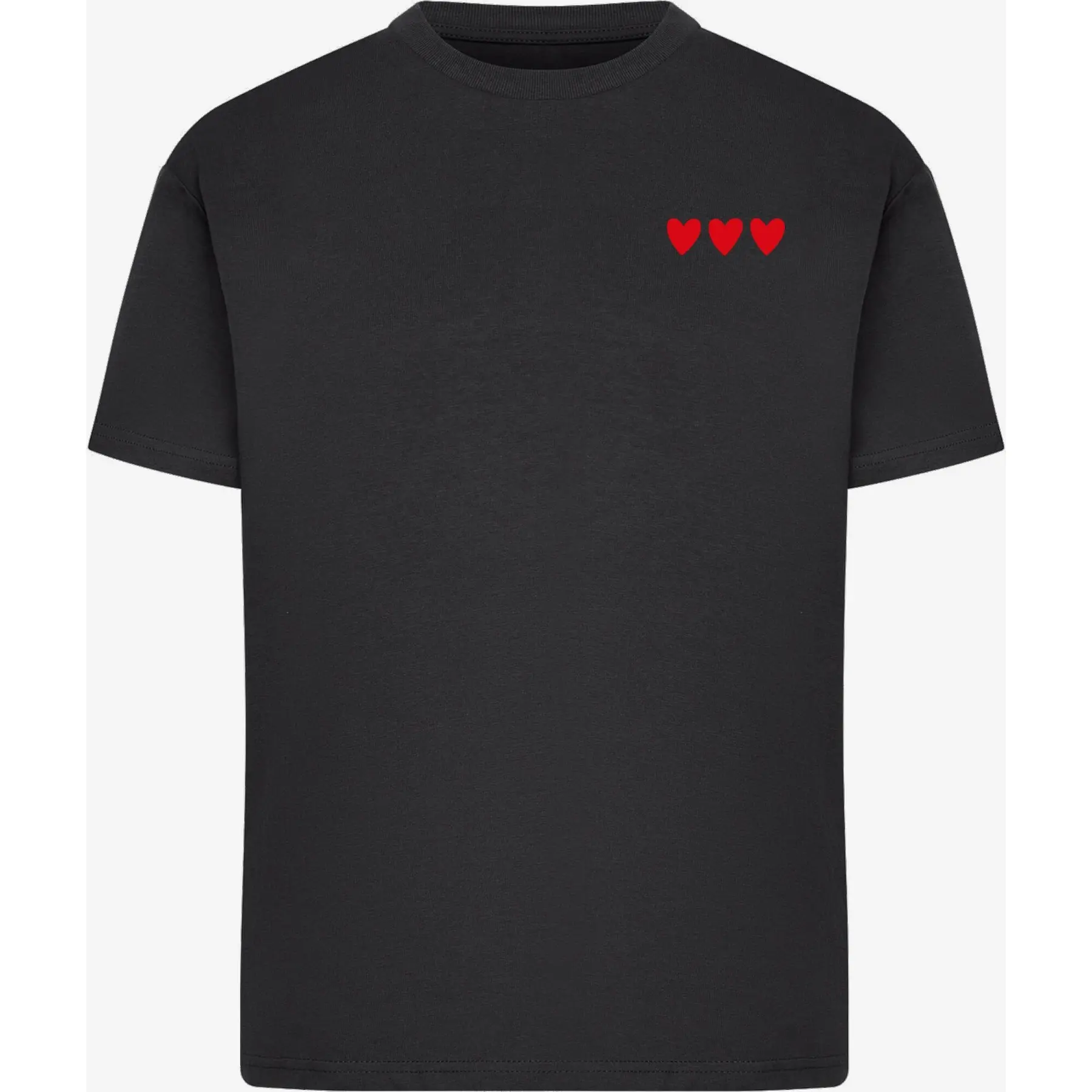 Miss Tee Men's Noir T-Shirt Amour Toujours Heart