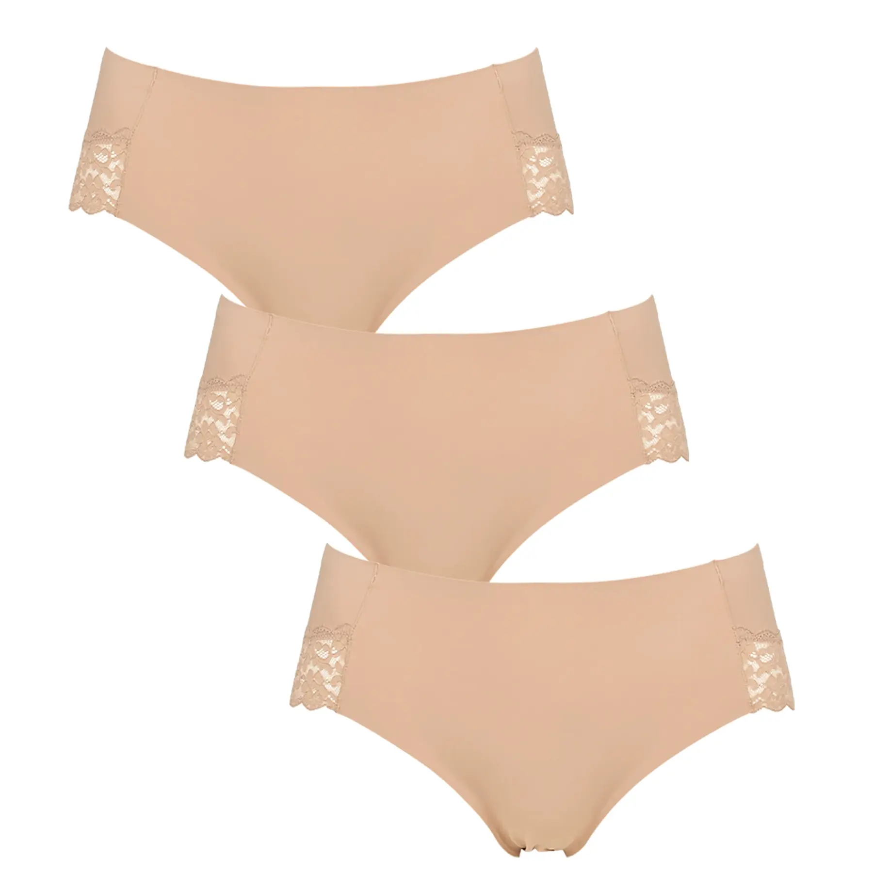 Culotte senza cuciture con pizzo donna  (x3)