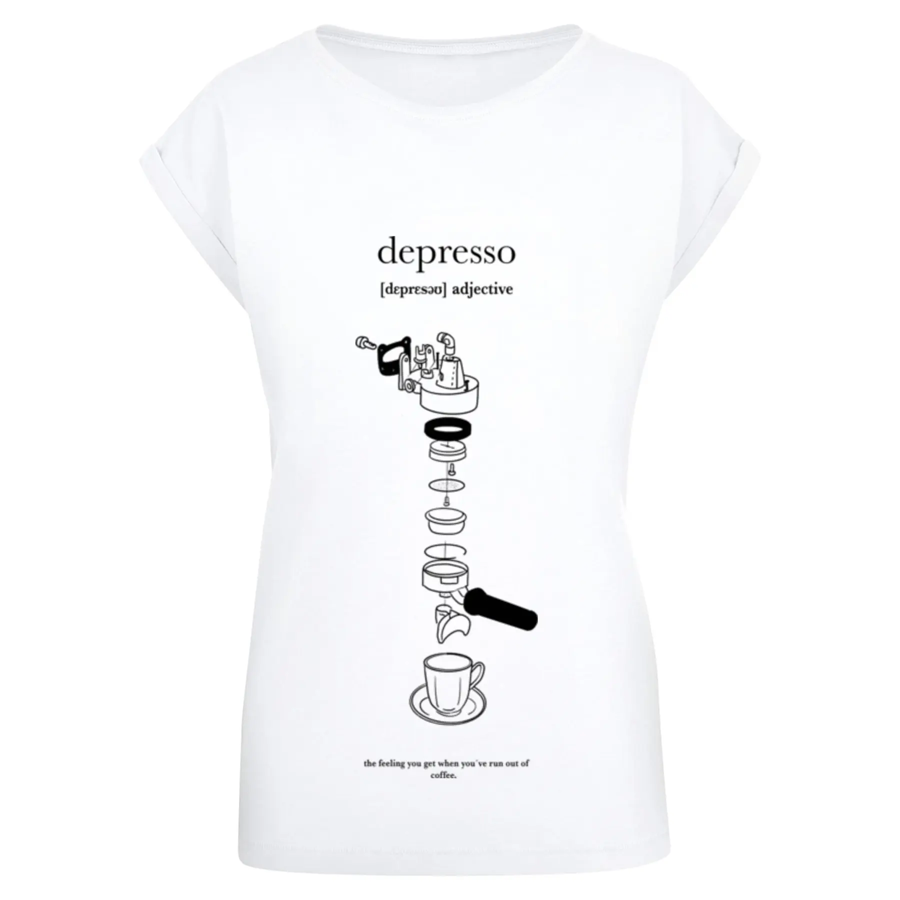 Mister Tee Women's Blanc T-Shirt Depresso