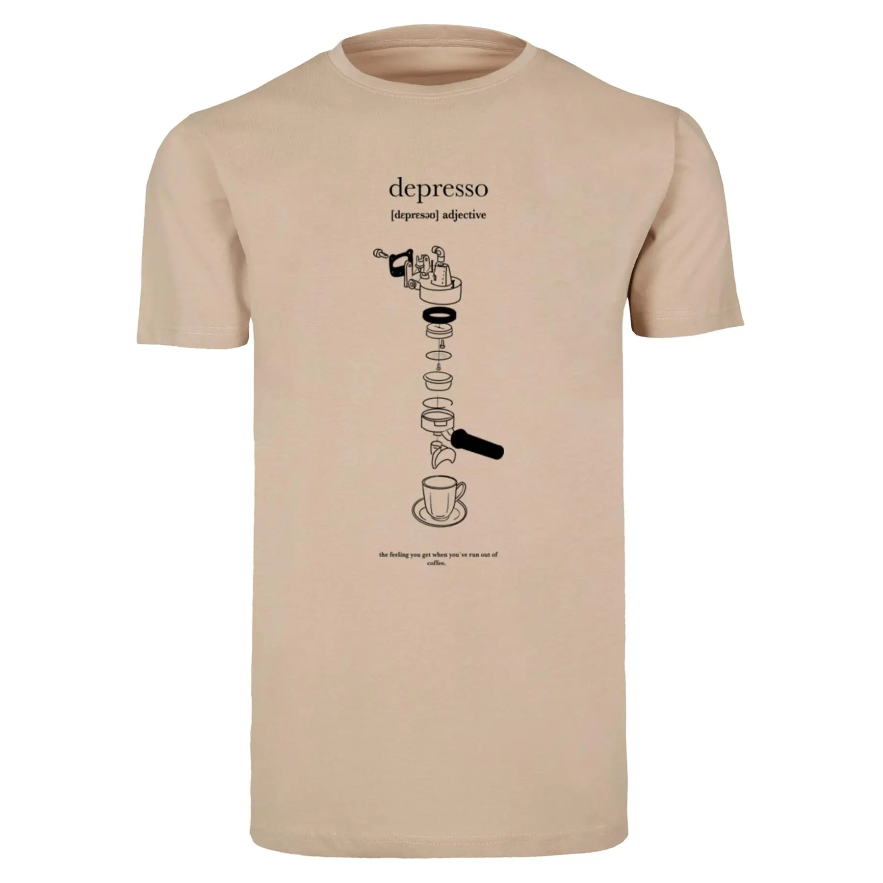 Mister Tee Unisex Beige T-Shirt Depresso