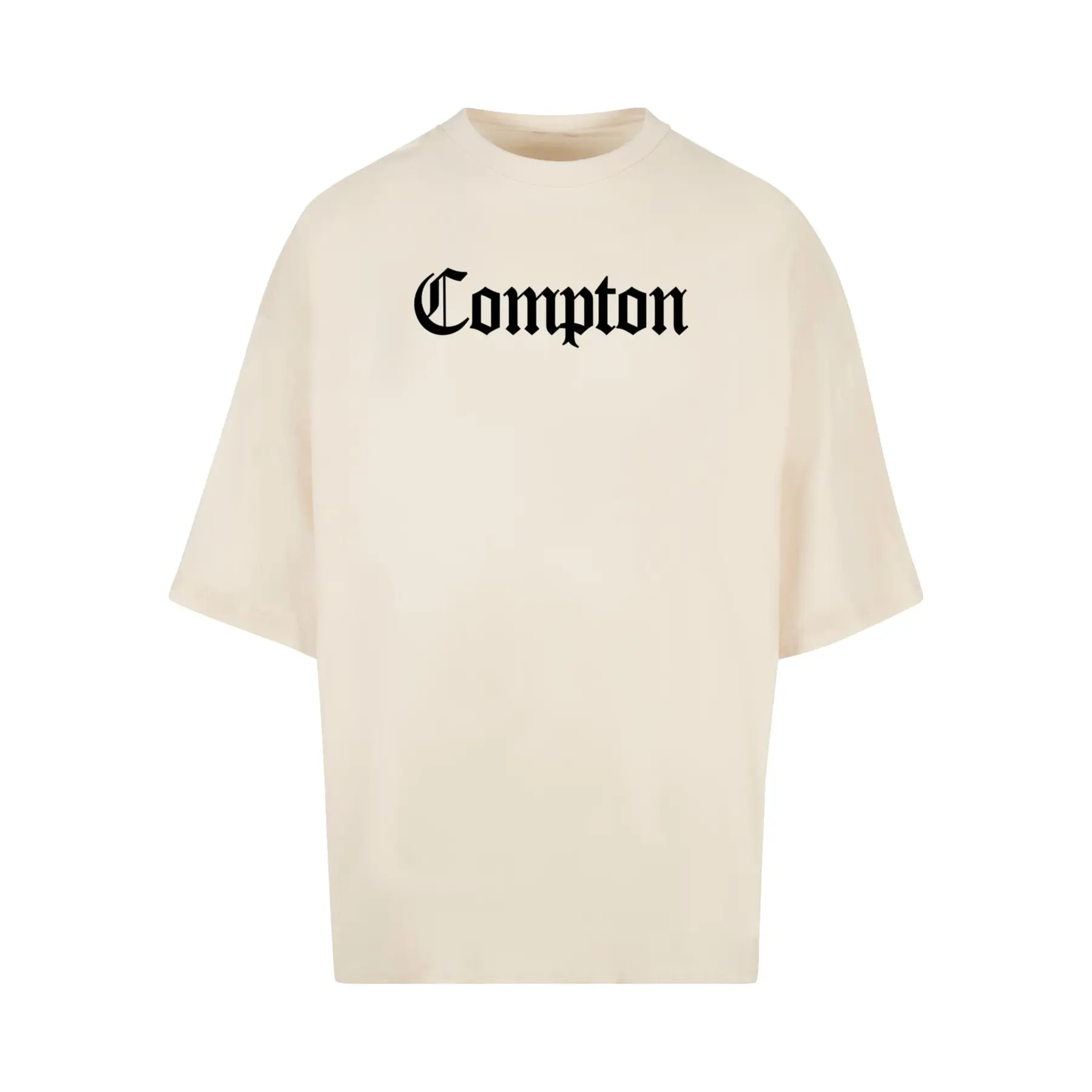 Mister Tee Unisex Beige T-Shirt Compton Huge
