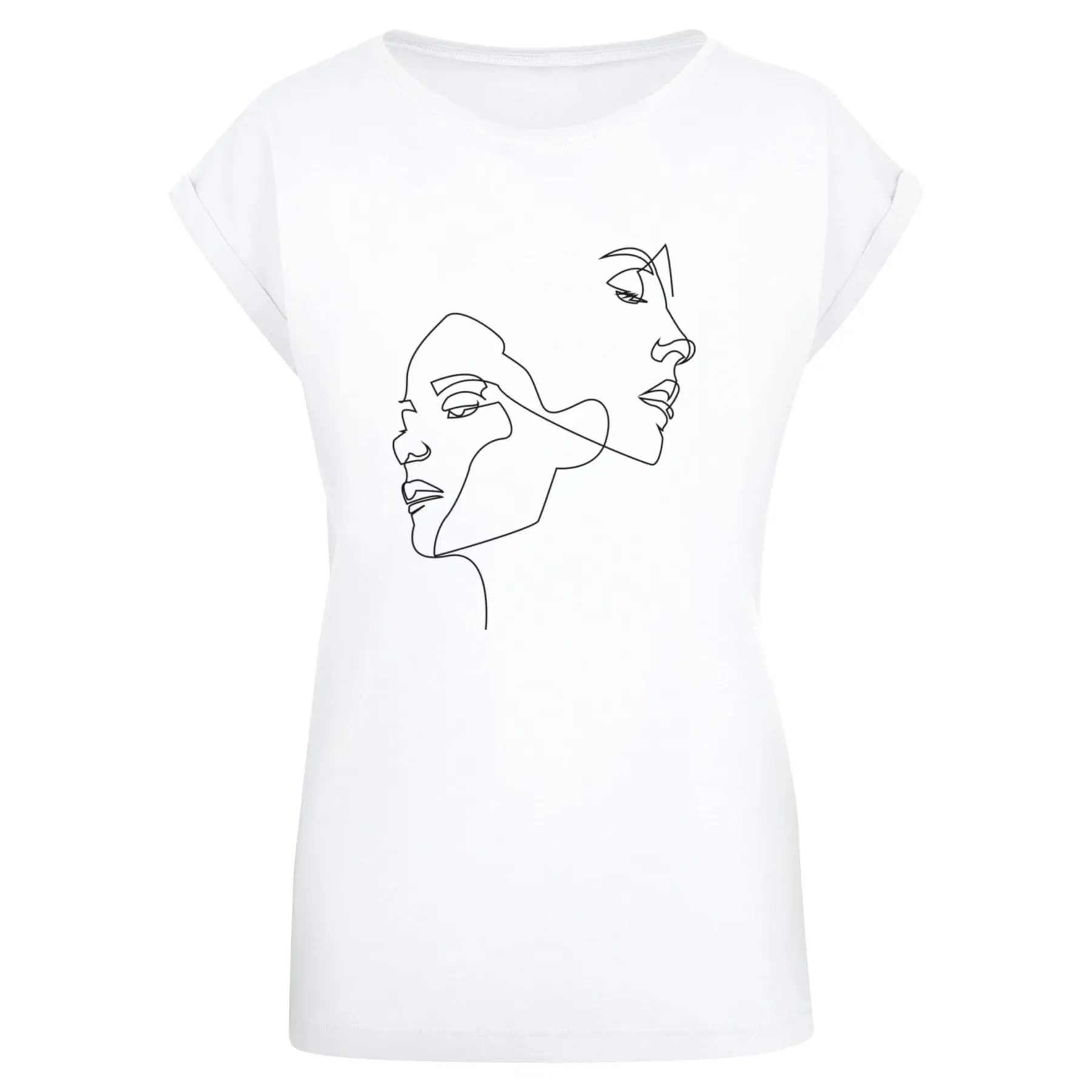 Mister Tee Women's Blanc T-Shirt One Line