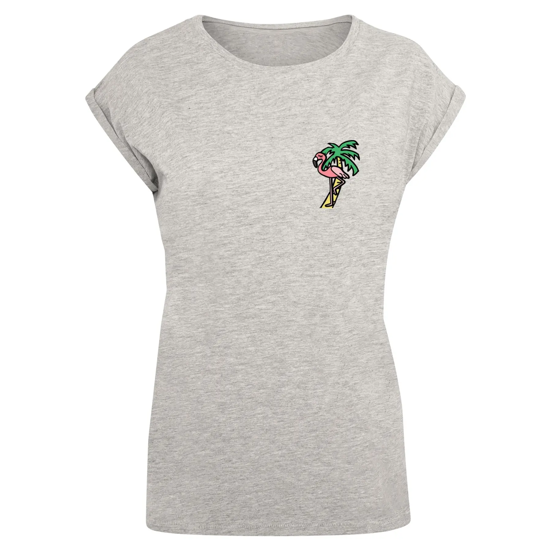 T-shirt da donna Mister Tee Flamingo Extended Shoulder