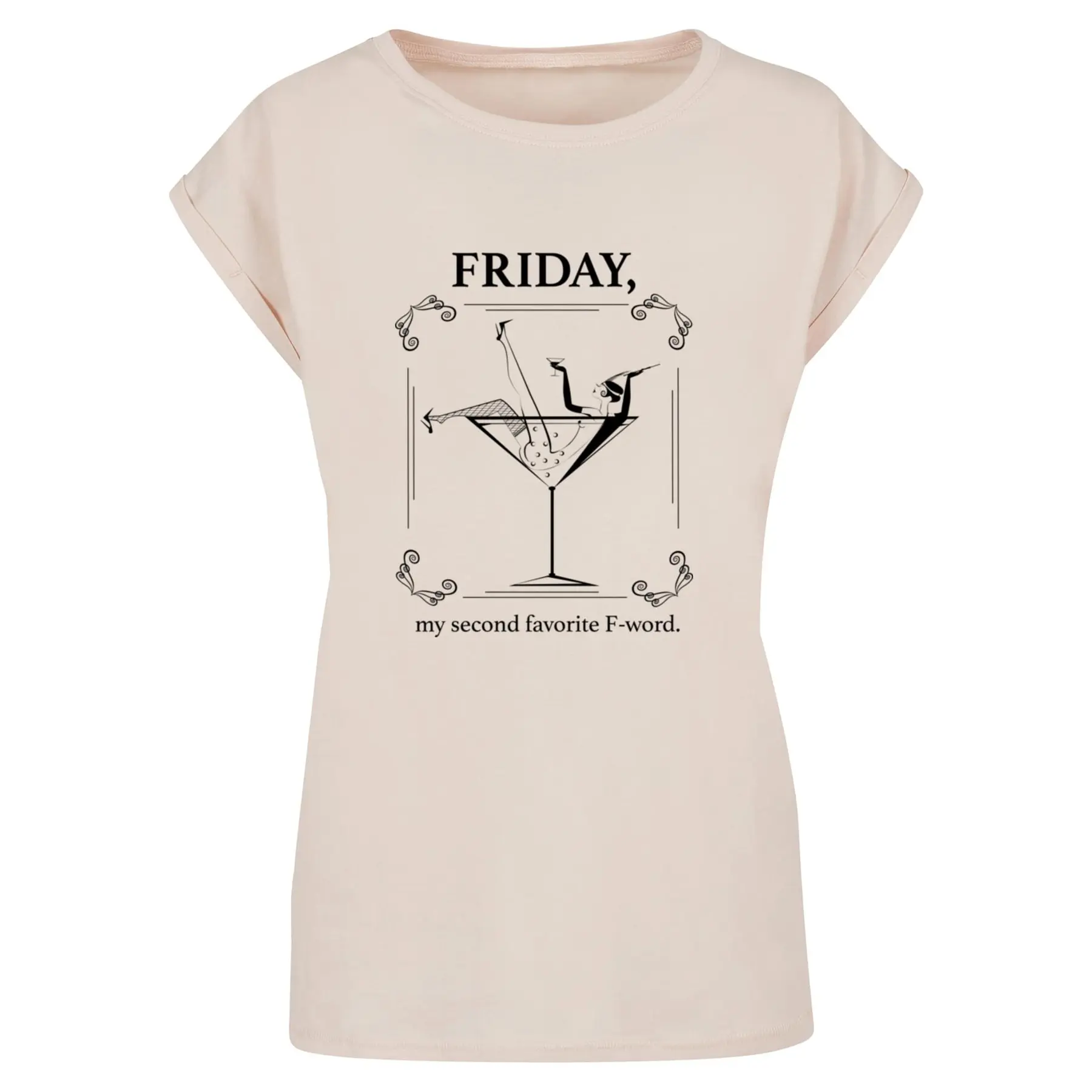 Image of Damen T-Shirt Mister Tee F-Word Extended Shoulder