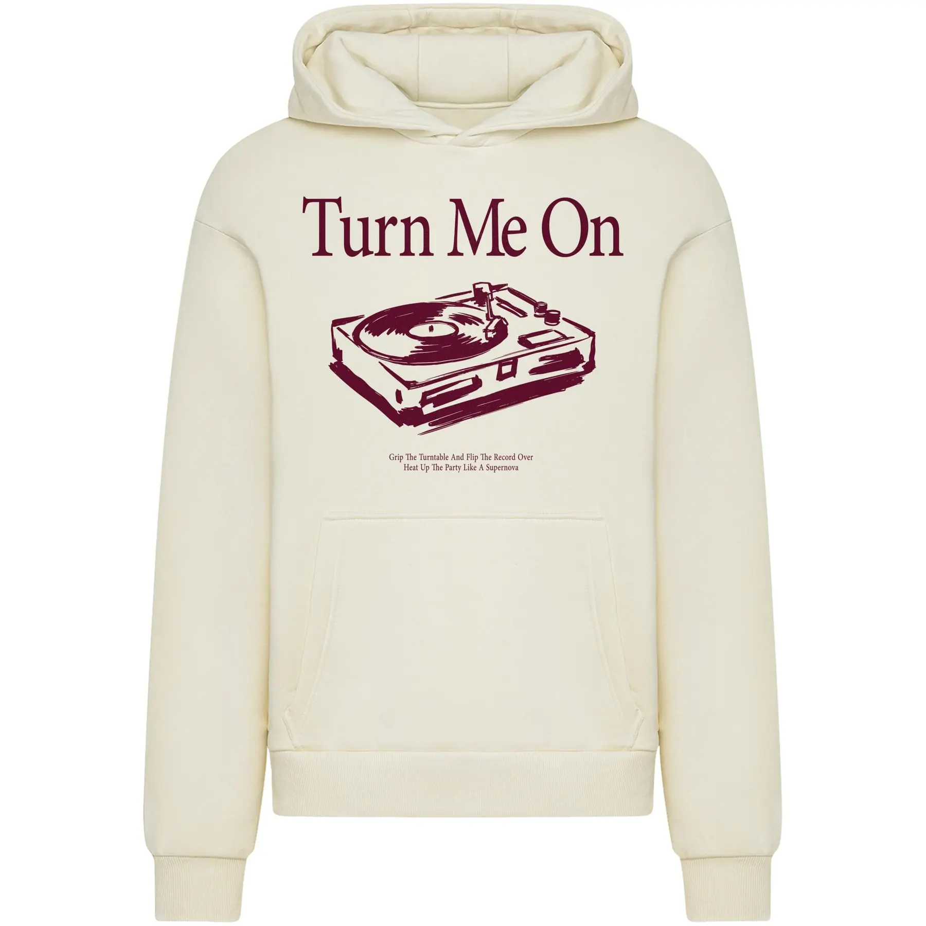 Image of Kapuzensweatshirt Mister Tee Turn Me On Record Player Fluffy