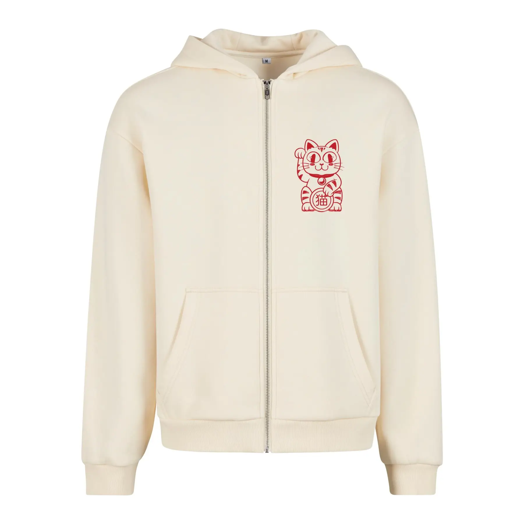 Image of Kapuzensweatshirt mit Reißverschluss Mister Tee Good Luck Cat