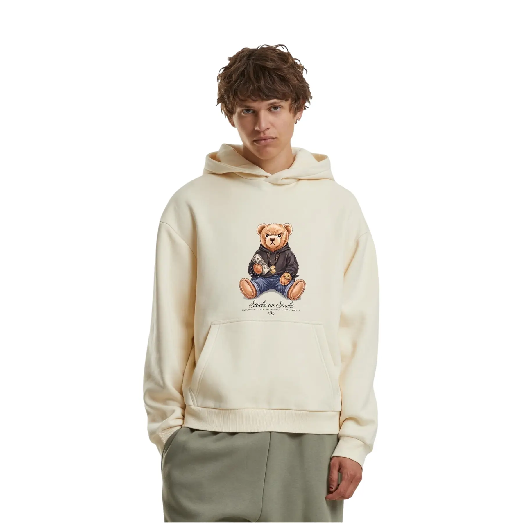 Kapuzensweatshirt Mister Tee Stacks On Stacks Bear