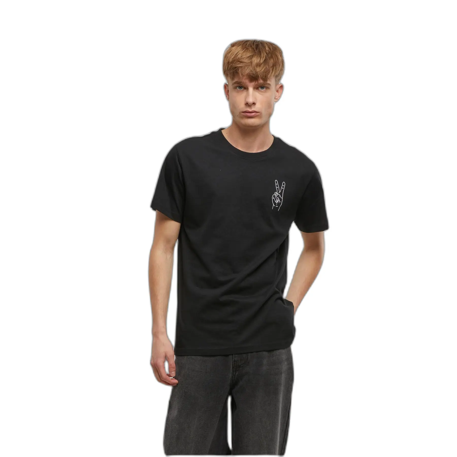 4070058001850 - T-Shirt Mister Tee Peace Sign EMB