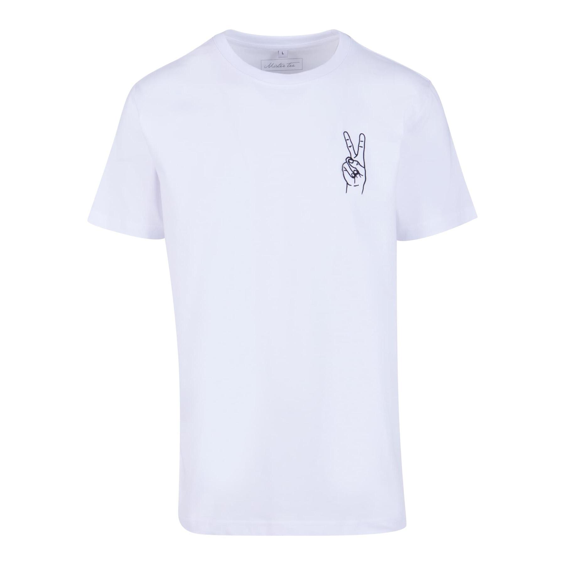 4066051401872 - T-Shirt Mister Tee Peace Sign EMB