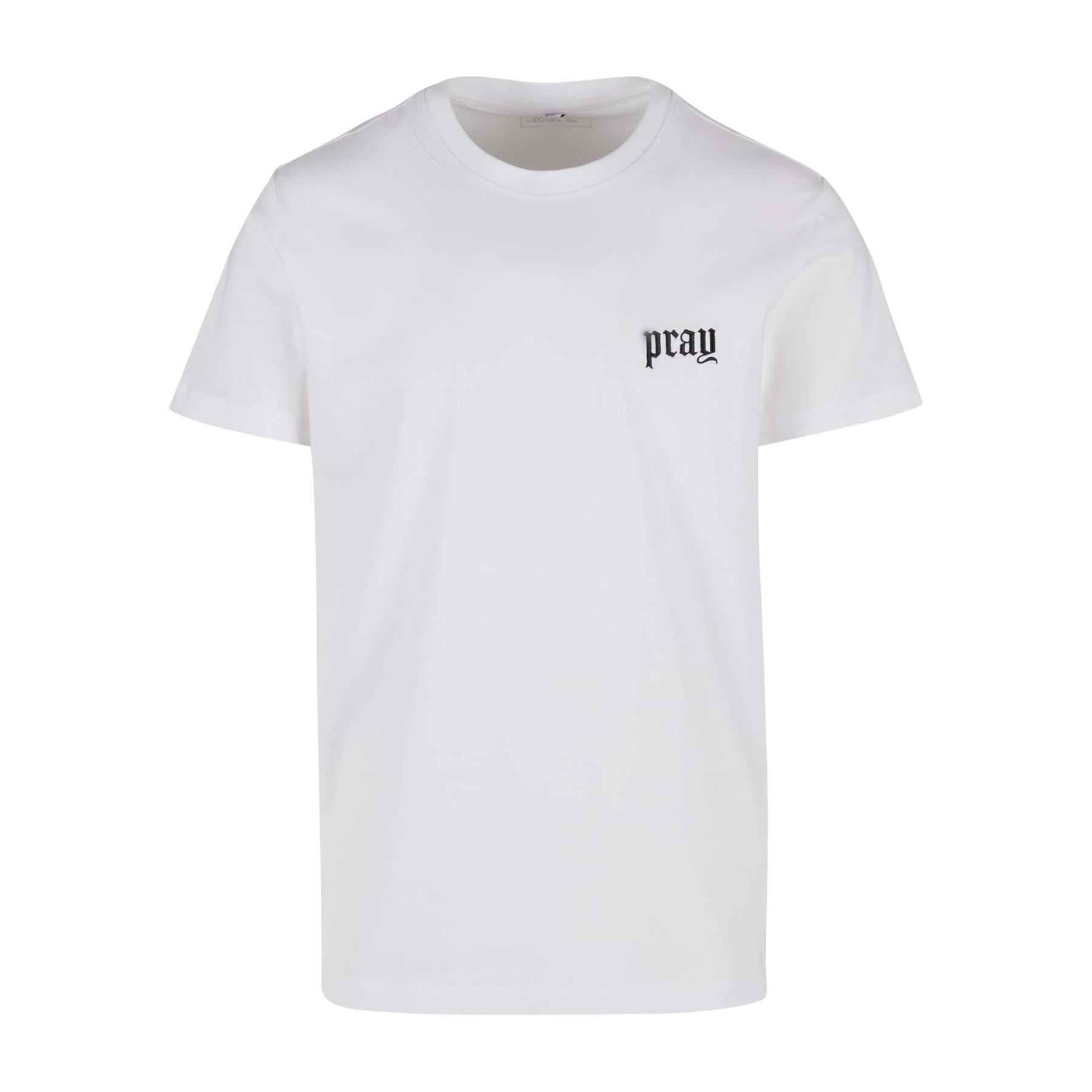 4069389898437 - T-Shirt Mister Tee Pray Old English Wording EMB