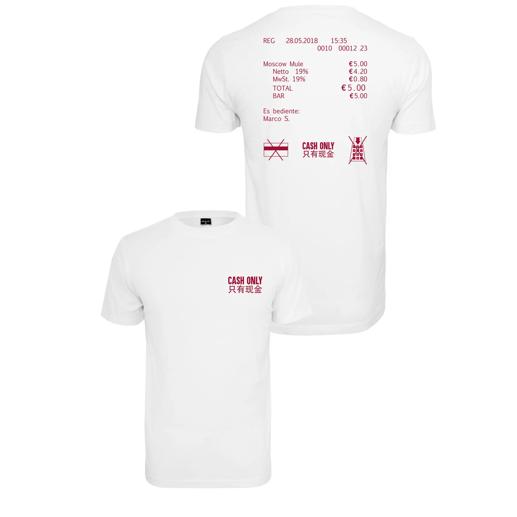 4053838755358 - T-Shirt in großen Größen Mister Tee Cash Only