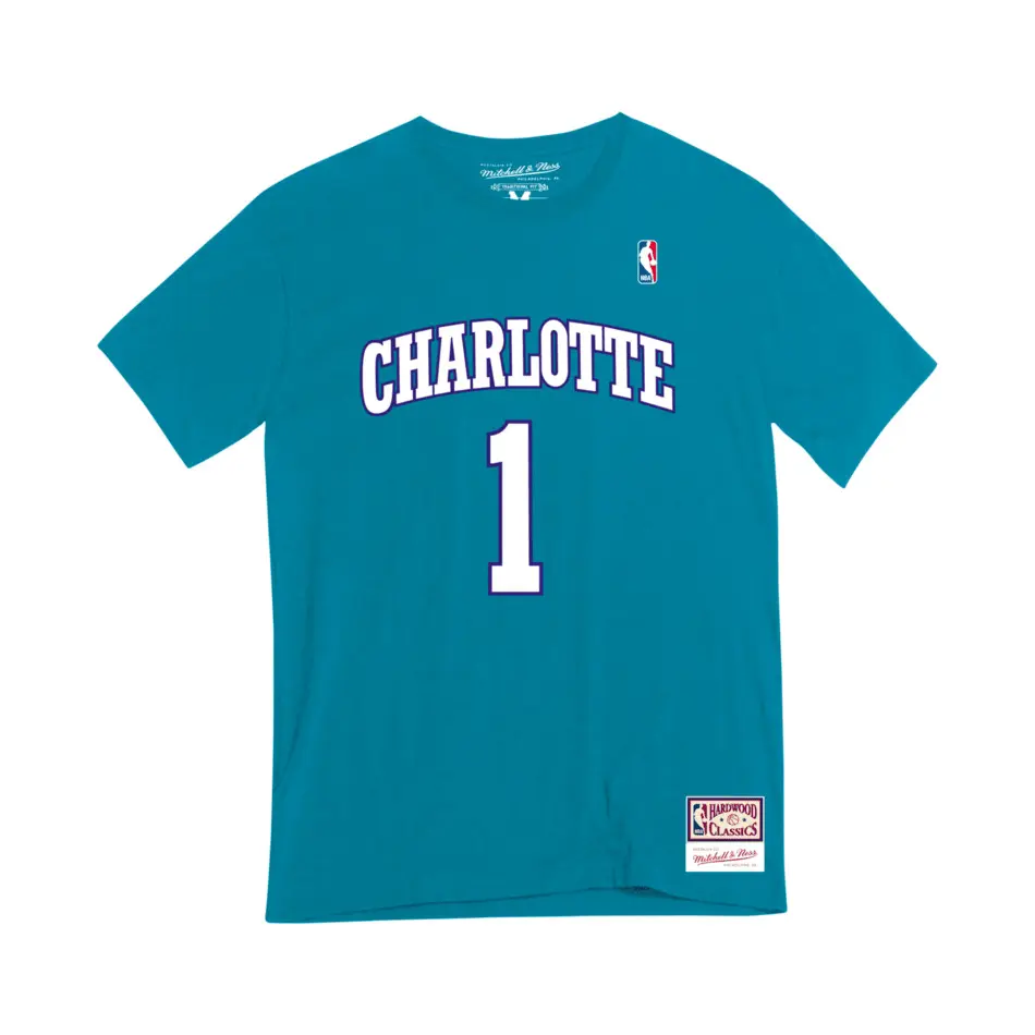 5060580262354 - T-Shirt Charlotte Hornets Muggsy Bogues