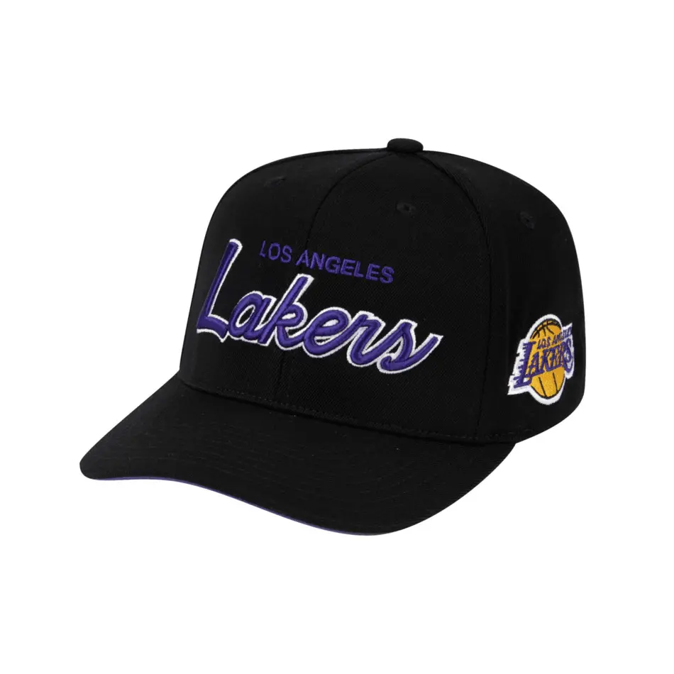0194582074150 - Snapback Cap Foundation Script Stretch Los Angeles Lakers