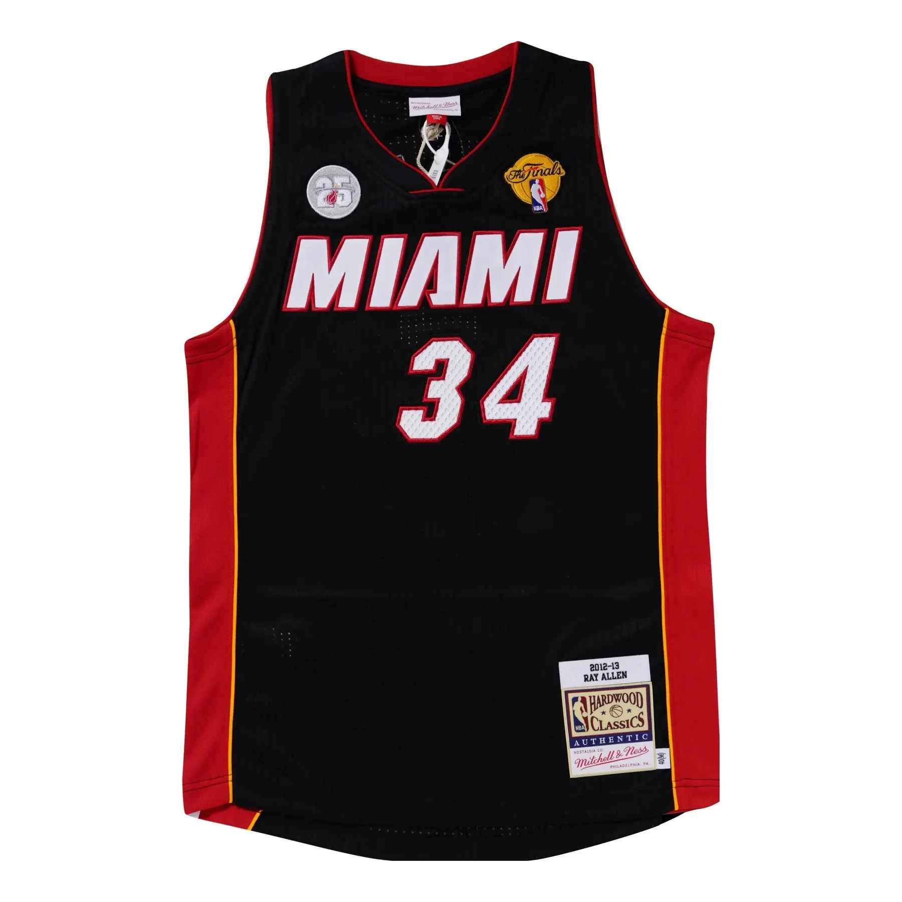 0196294446911 - Maillot NBA Miami Heat Authentic Ray Allen Road Finals 2012 13