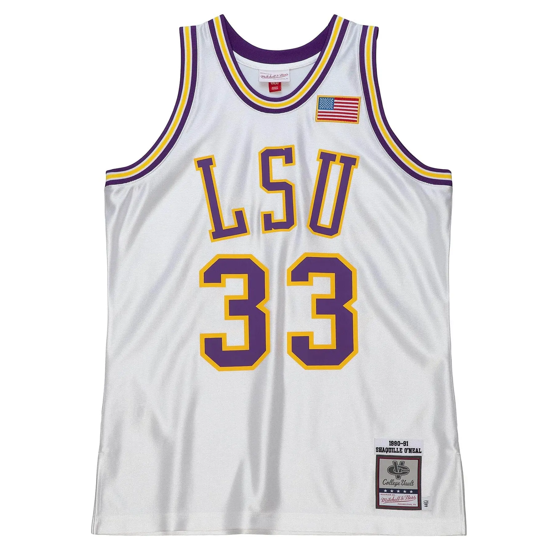 0196294171677 - Maillot LSU Tigers NCAA 1990 Shaquille Oneal