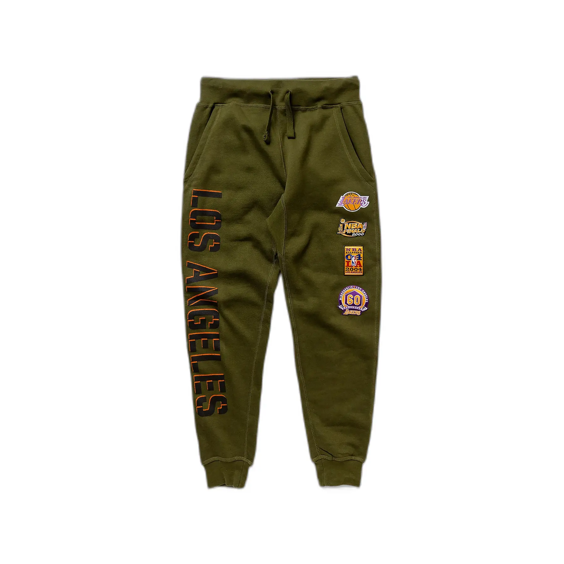 0195563460221 - Mitchell & Ness NBA Script Flight - LA Lakers Sweatpants Gr L Herren Oliv