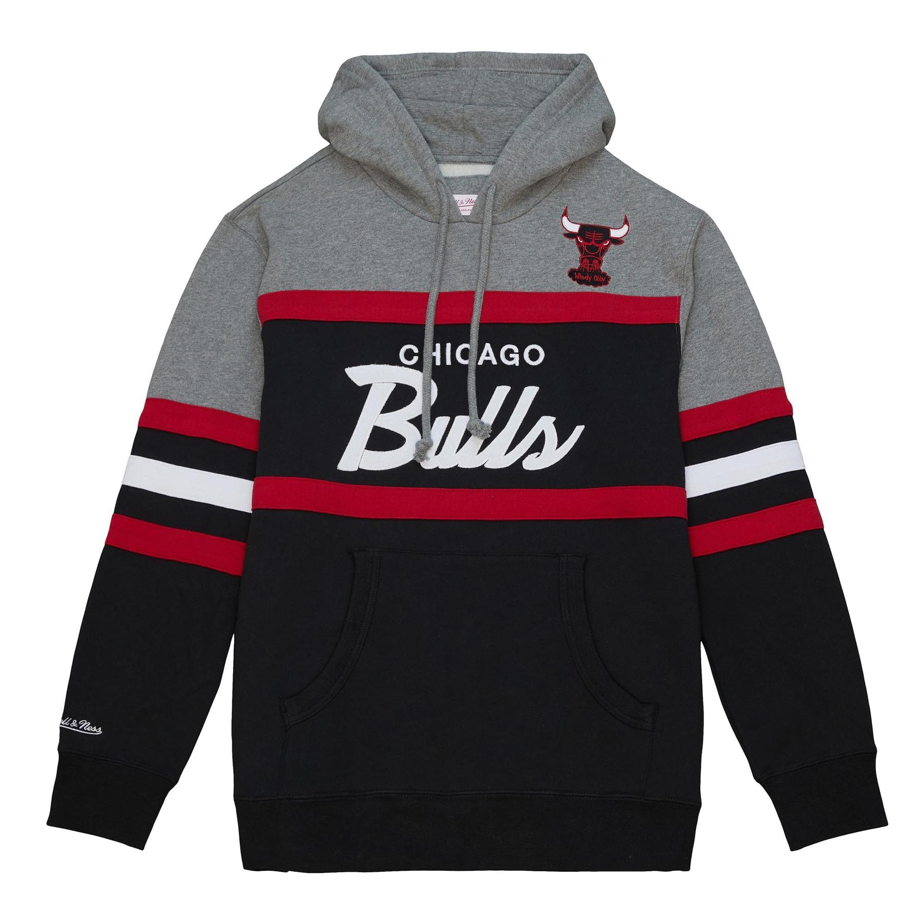 0196294098837 - Mitchell & Ness NBA Head Coach Chicago Bulls Hoodie Gr S Herren Schwarz