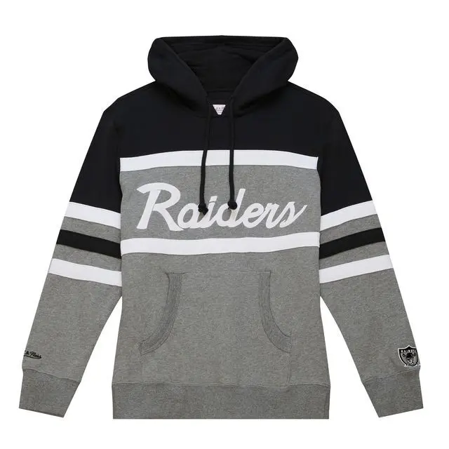 0194582270378 - Mitchell & Ness Head Coach Oakland Raiders Hoodie Gr XL Herren Grau