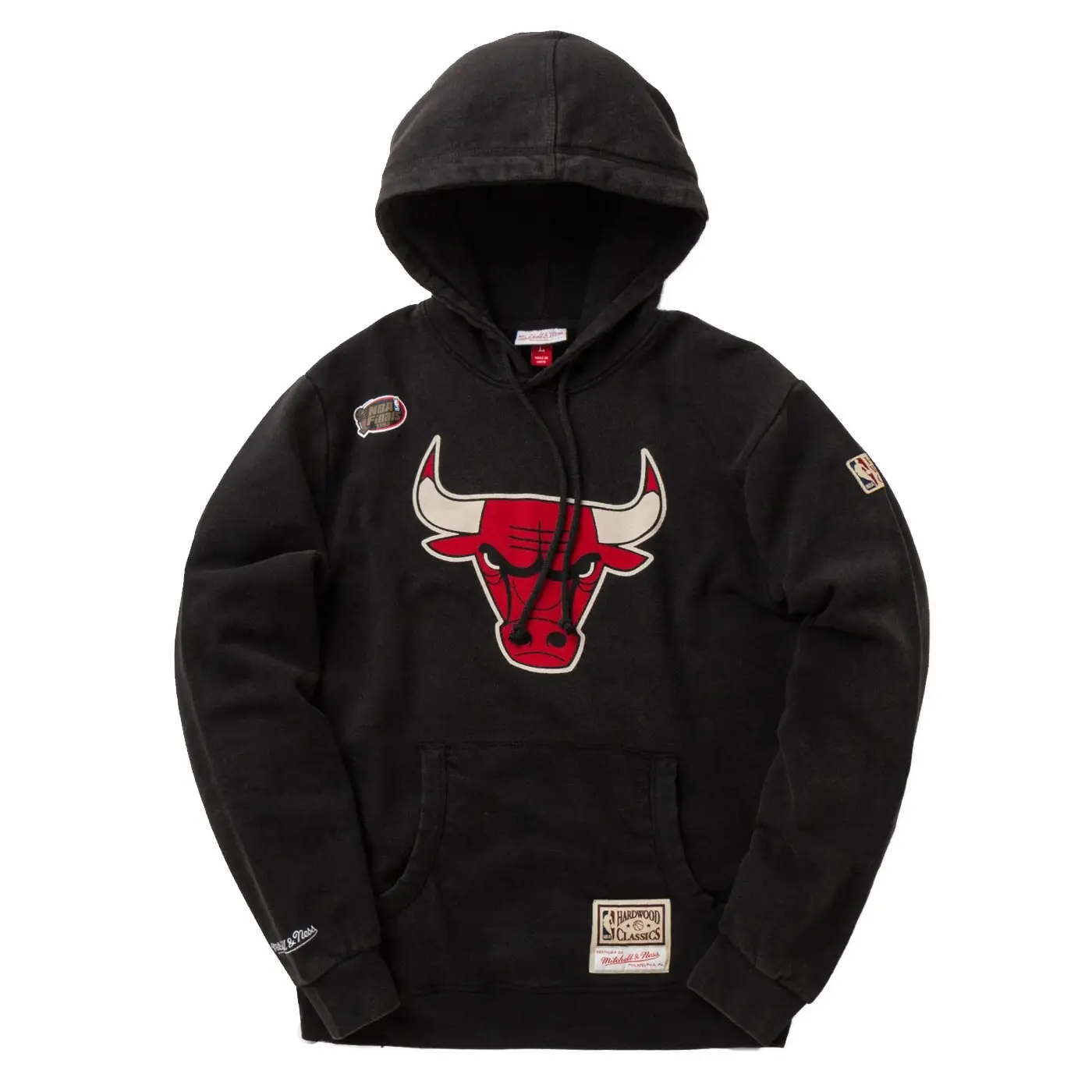 0196294346679 - Mitchell & Ness NBA Team Logo - Chicago Bulls Hoodie Gr L Herren Schwarz