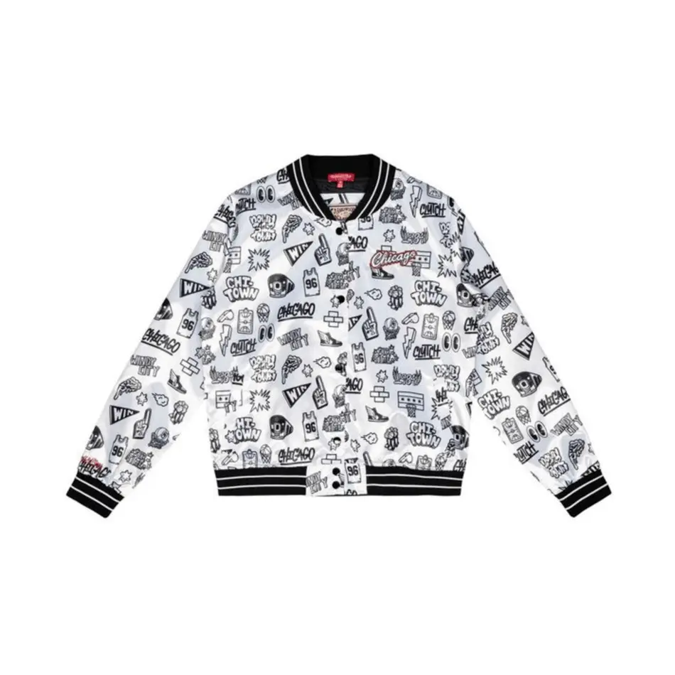 0195563556504 - Chicago Bulls Damen Trainingsjacke NBA Doodle