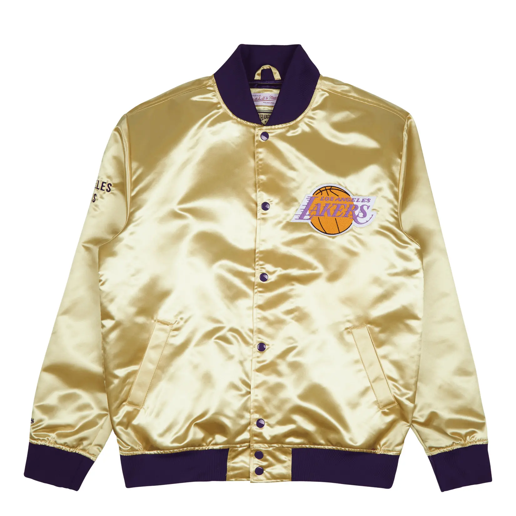 0196294406885 - Mitchell & Ness NBA Fashion LSatin LA Lakers Collegejacke Gr XL Herren Gold 0196294406885 - Mitchell & Ness NBA Fashion LSatin LA Lakers Collegejacke Gr XL Herren Gold