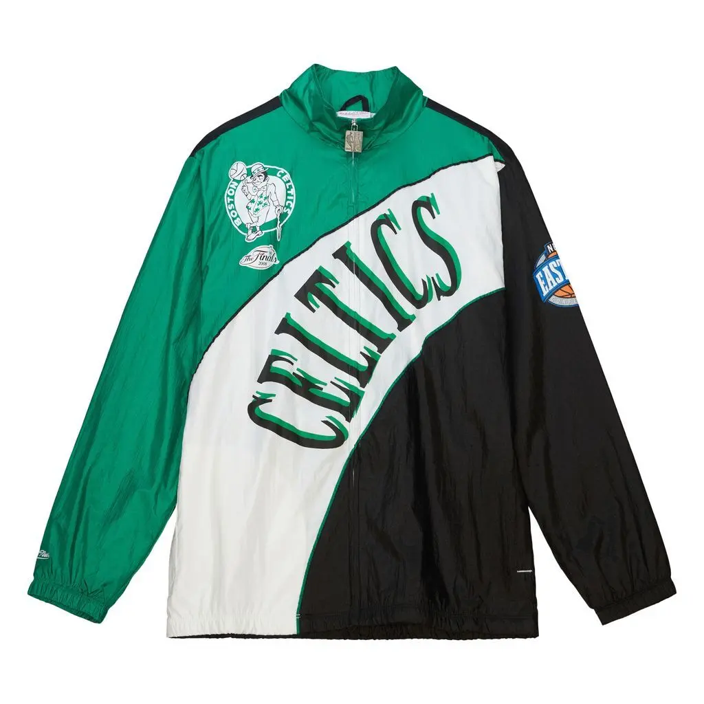 0196945198633 - Wasserdichte gefütterte Retro-Bogenjacke Boston Celtics