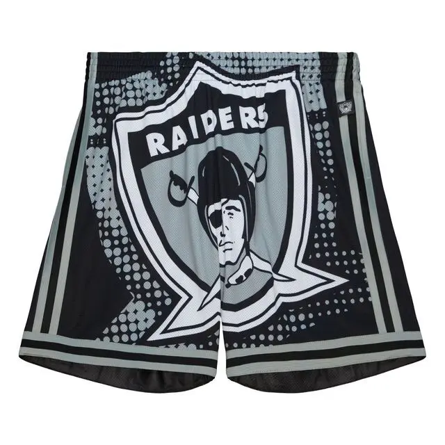 0196945876234 - Shorts NFL Oakland Raiders Big Face 70 Fashion