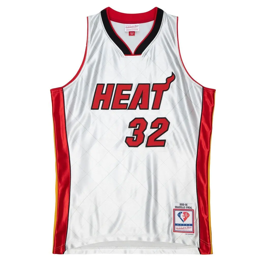 0196294249581 - Maillot NBA Miami Heat Shaquille O’Neal 75TH Platinum 2005 06