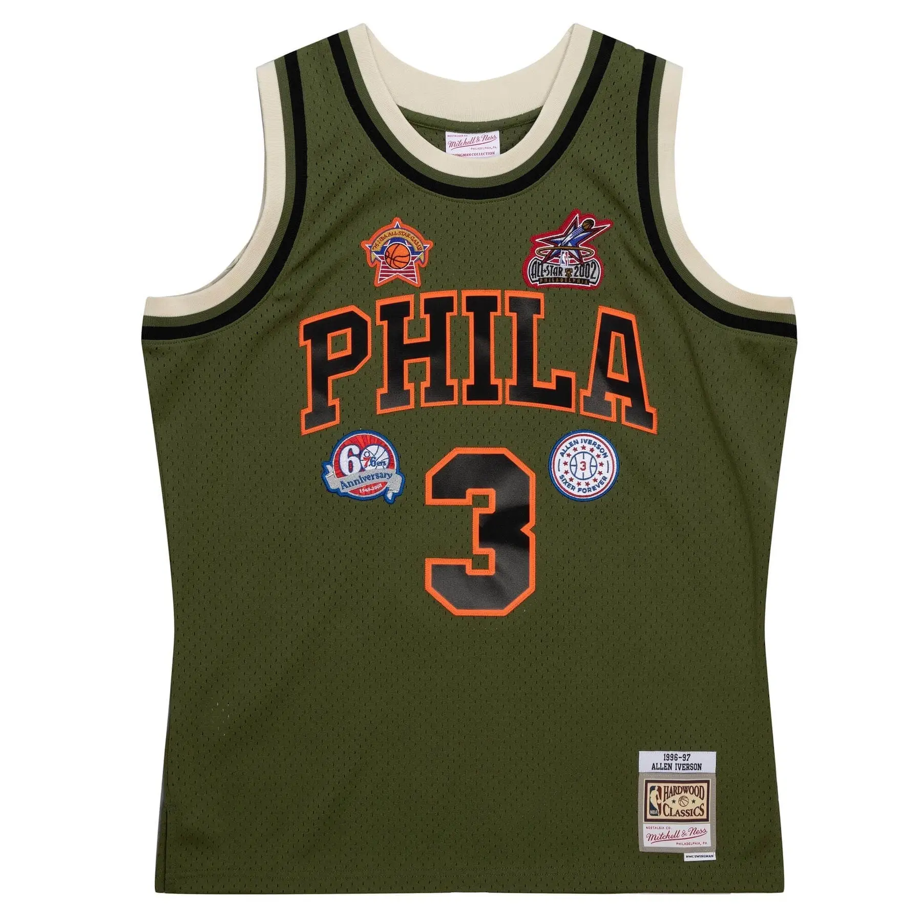 0196294386538 - Maillot NBA Philadelphia 76ers Allen Iverson Flight Swingman 1996