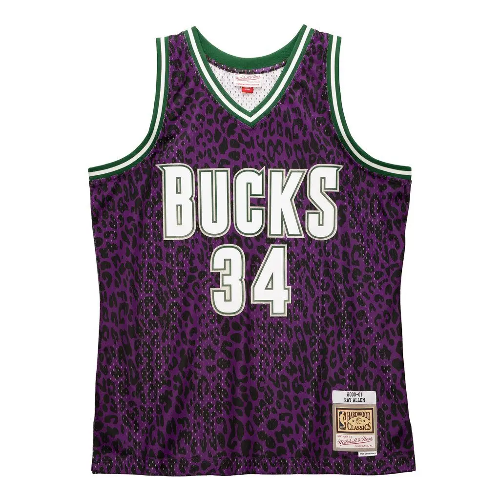 0194582870417 - NBA-Trikot Milwaukee Bucks Ray Allen Swingman Wild Life 2000 01