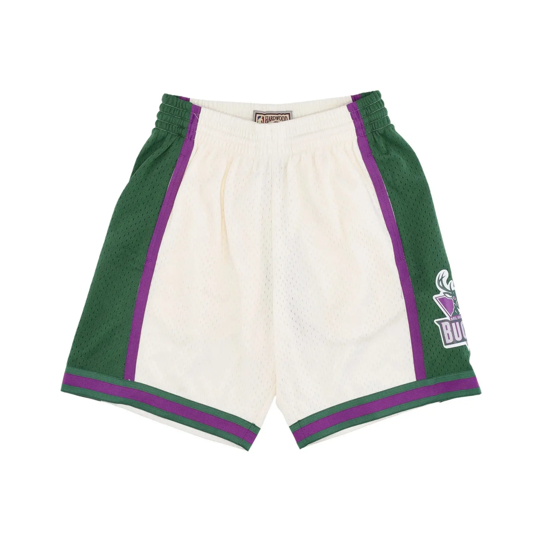 0196294534274 - Shorts Milwaukee Bucks Cream Swingman 2000 01