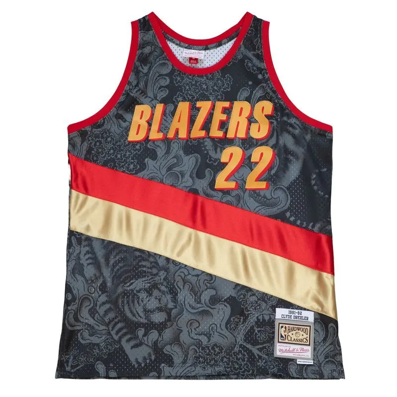 0195563832752 - NBA-Trikot Portland Trail Blazers Cny 40 Swingman 1991 Clyde Drexler