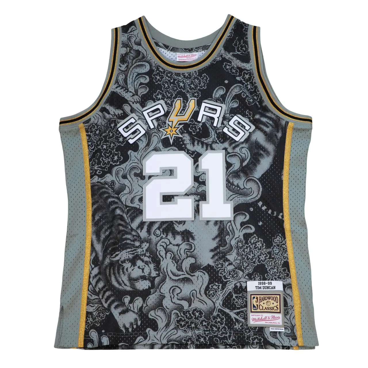 0195563832851 - Maillot NBA San Antonio Spurs Lunar New Year 40 Tim Duncan 1998 99