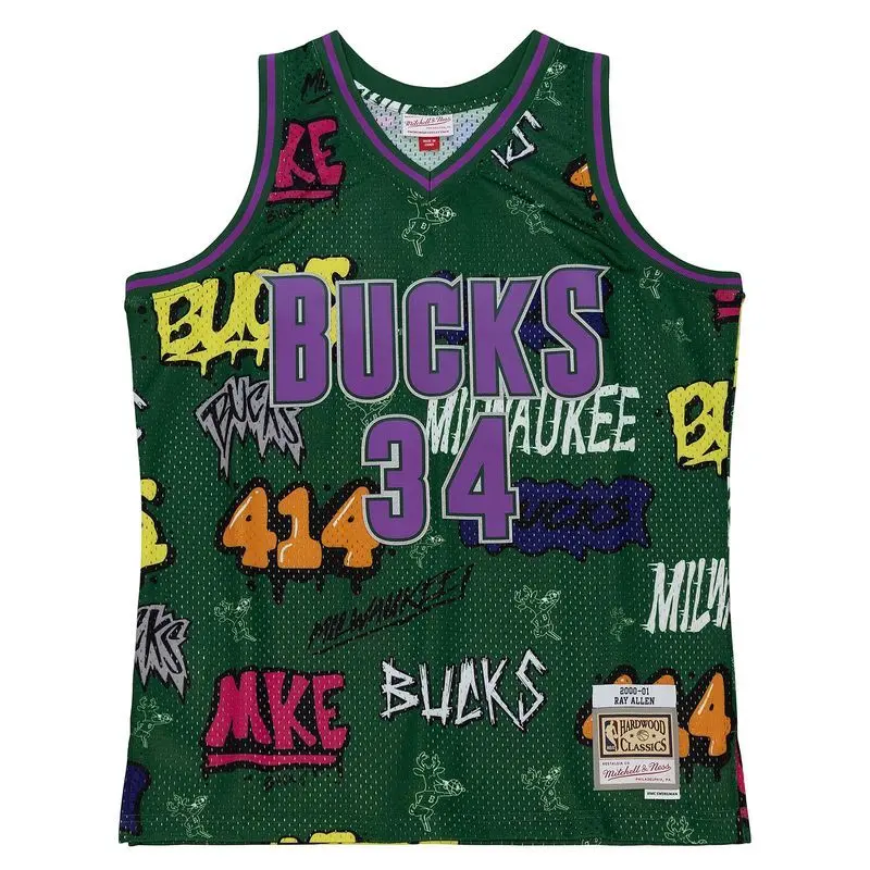 0196294493144 - NBA-Trikot Milwaukee Bucks Ray Allen 2000 01