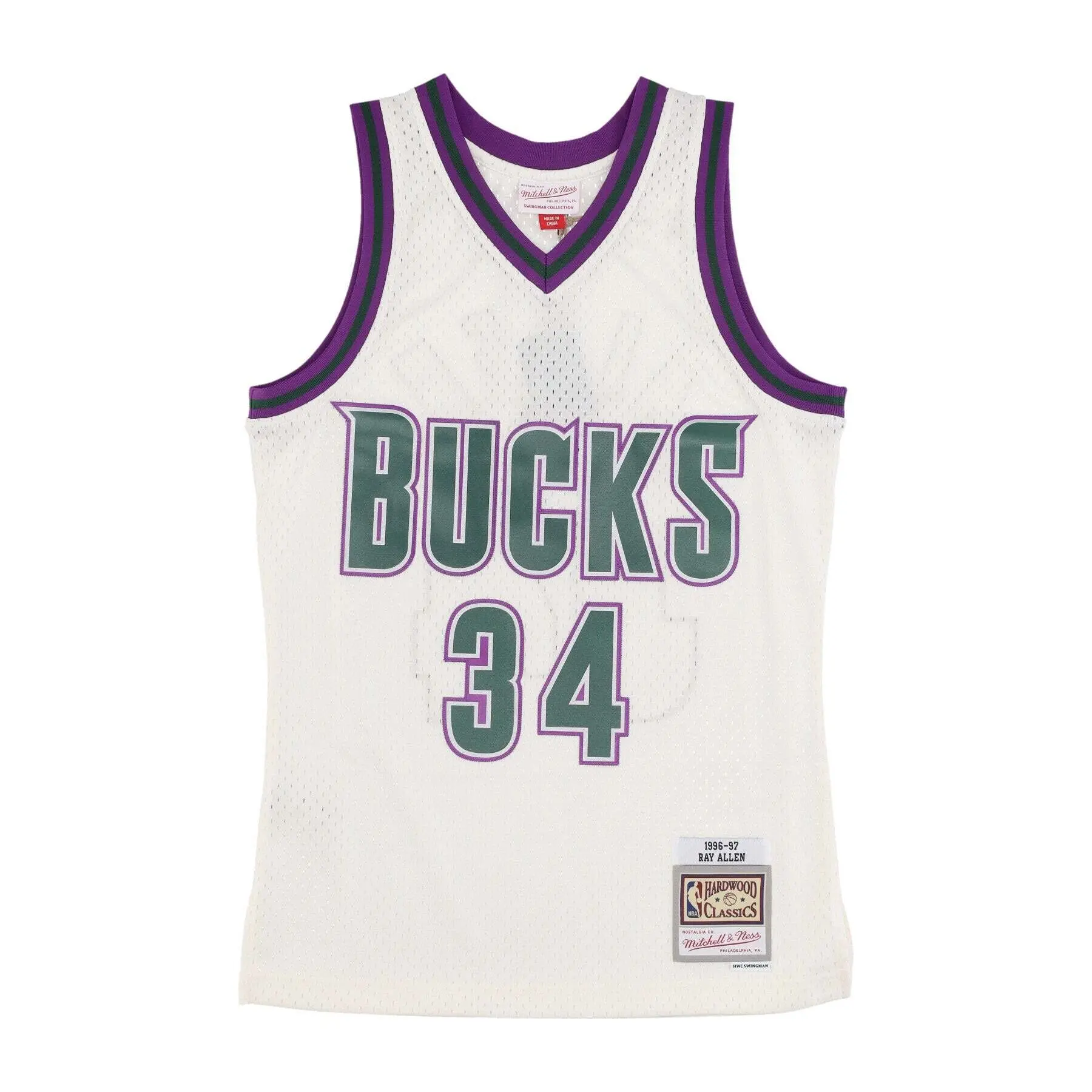 0196294535905 - NBA-Trikot Milwaukee Bucks Ray Allen Swingman 1996 97