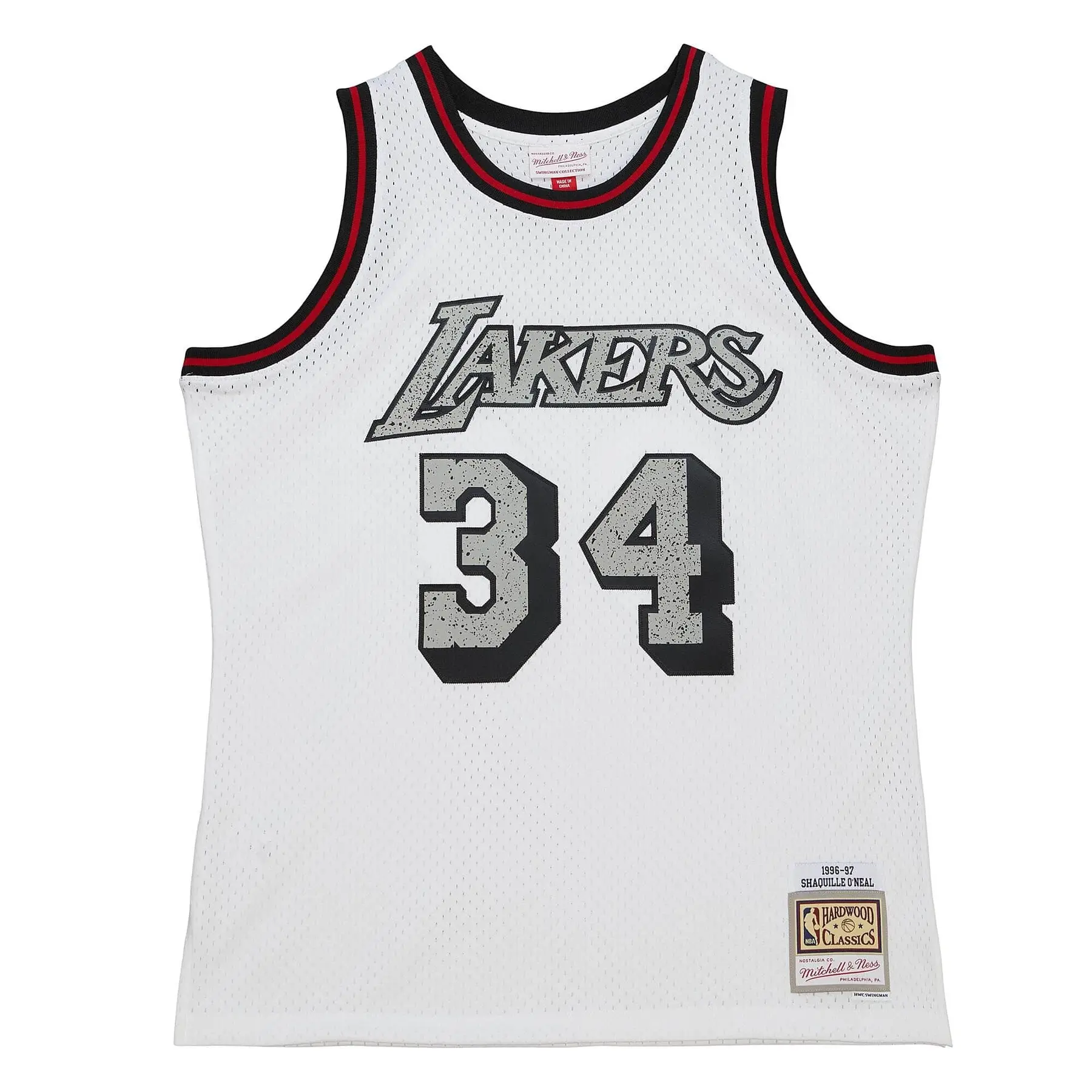 0196945085254 - Maillot NBA Los Angeles Lakers Shaquille O’Neal Cracked Cement Swingman 1996