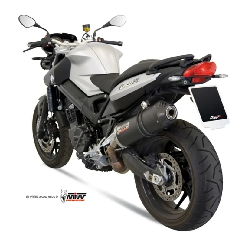 Mivv Oval Bmw F 800 R/gt 2009-20 B.008.lec Gehomologeerde Slip On Uitlaatdemper Zilver Homologated