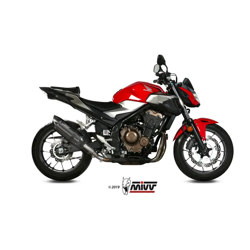 Silencer Motorrad Kappe Carbon Mivv Honda CB500F Suono Steel Black