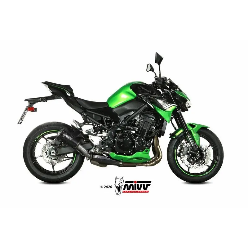 Silencer Motorrad Cap Edelstahl Mivv Kawasaki Z900 MK3 Steel Black