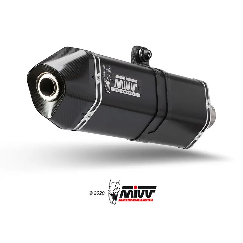 Motorradauspuff Mivv Speed Edge inox noir brossé/casquette carbone - Harley Davidson Pan America