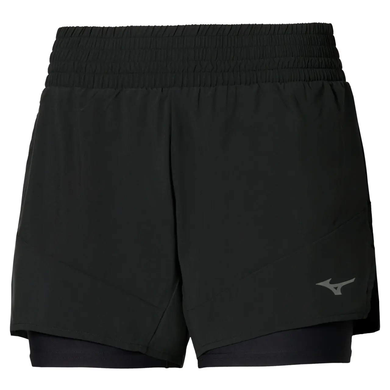 Mizuno Femme Short 2 en 1 Active, Noir, Taille S