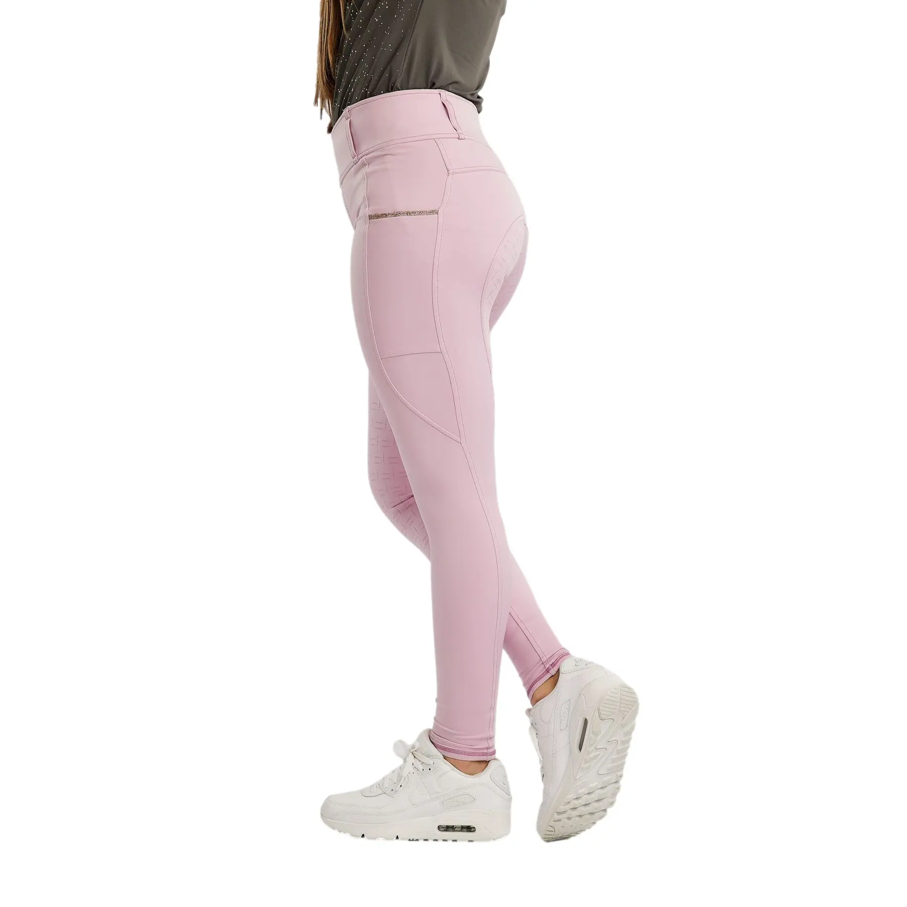 Legging équitation full grip fille Montar MoLila Pull On Champagne Crystal