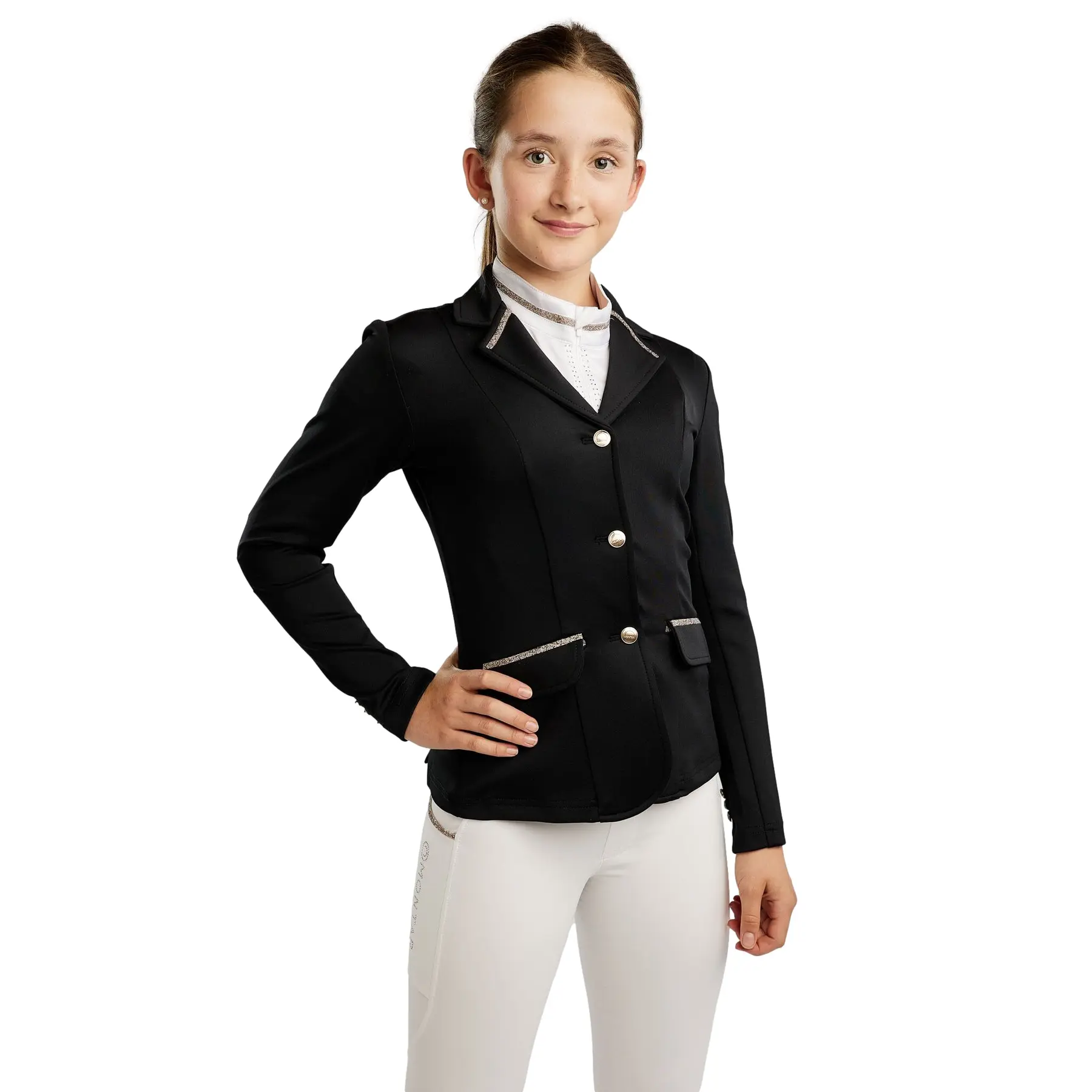 Comparer les prix de Veste de concours équitation fille Montar MoLila Champagne Crystal