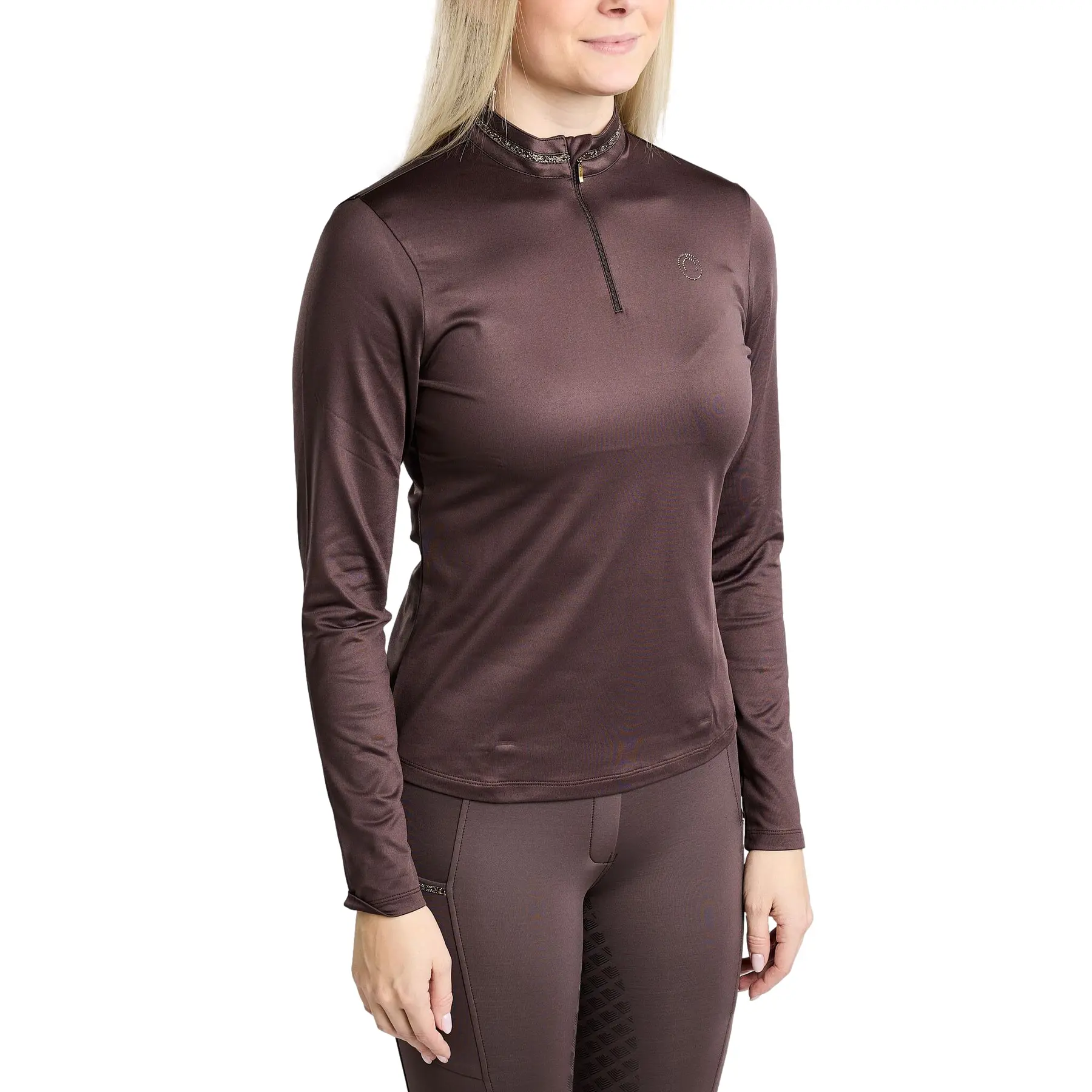 Montar Shirt Veronica half Zip thermo AW26 Black Peony - S | goud | Winterkleding ruiter