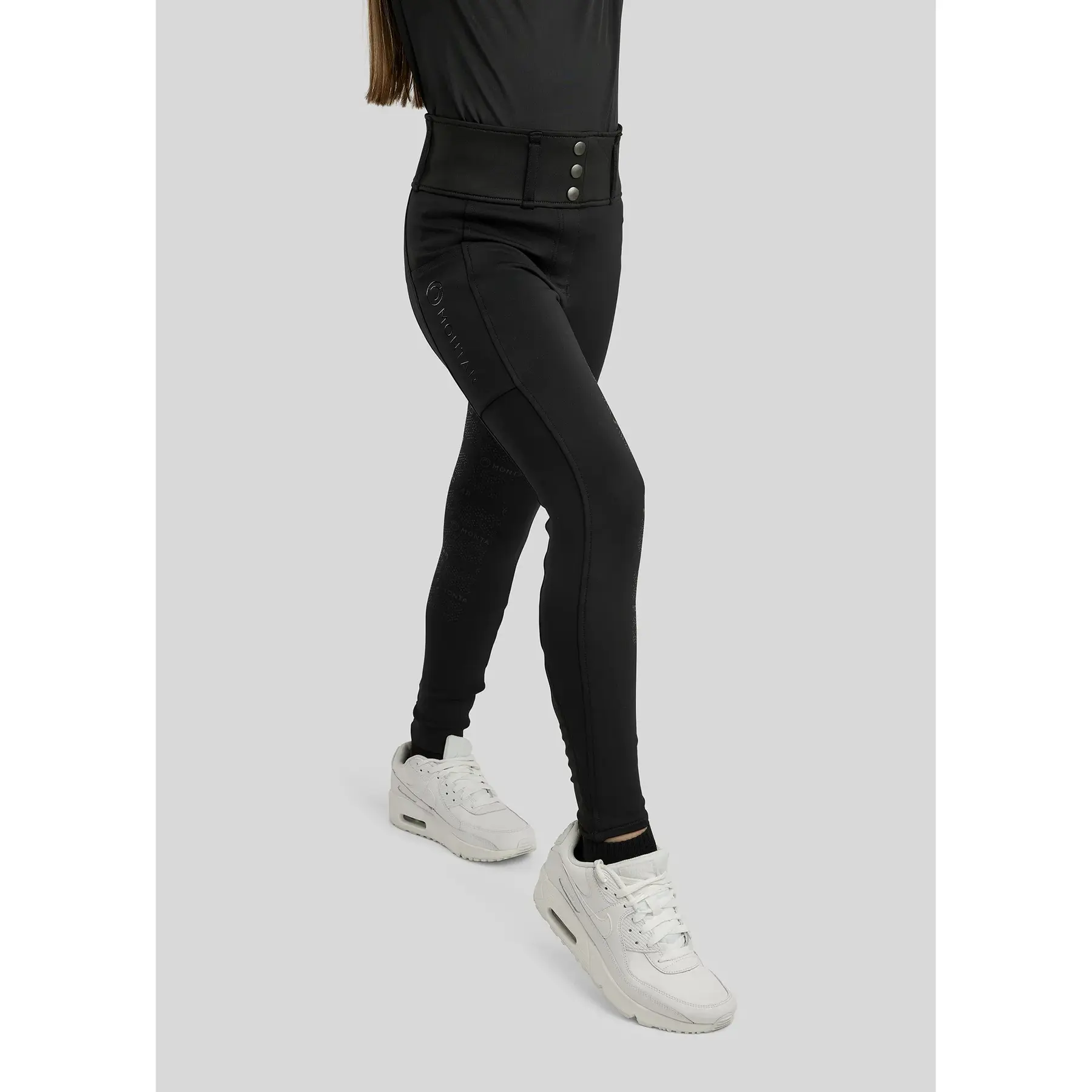 Montar Girls Noir Full Grip Riding Trousers For Erina