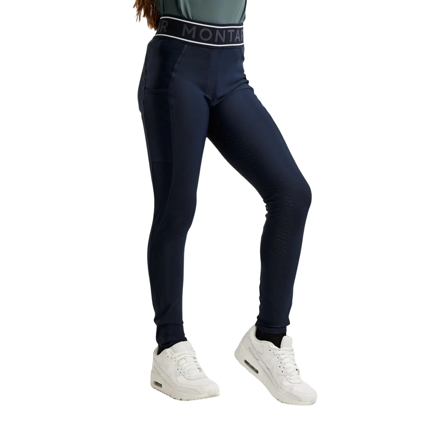 Meilleurs prix pour Legging équitation full grip fille Montar MoAva VIV Logo
