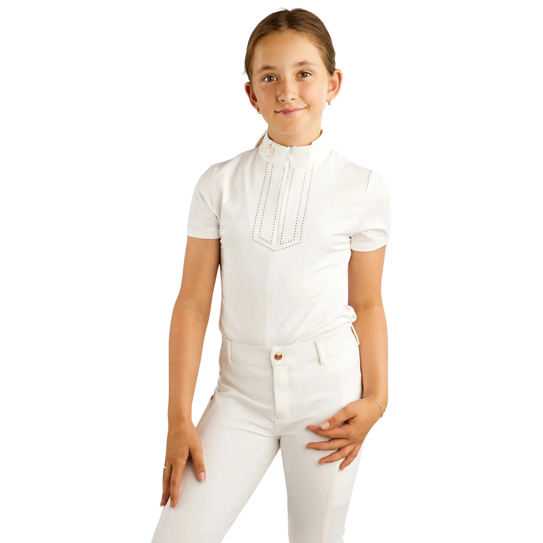 Meilleurs prix pour Polo de concours fille Montar MoViolet Rosegold crystals