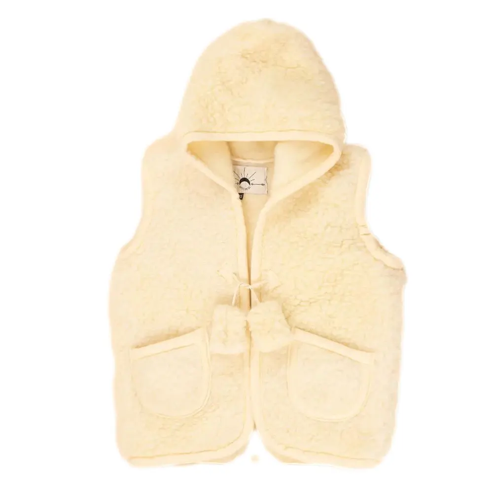 Sleeveless hooded fleece for women Moonrise